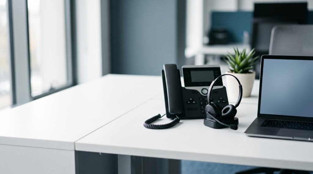 KOBİ'ler için telefon santrali: ofiste IP telefon ve kulaklık
