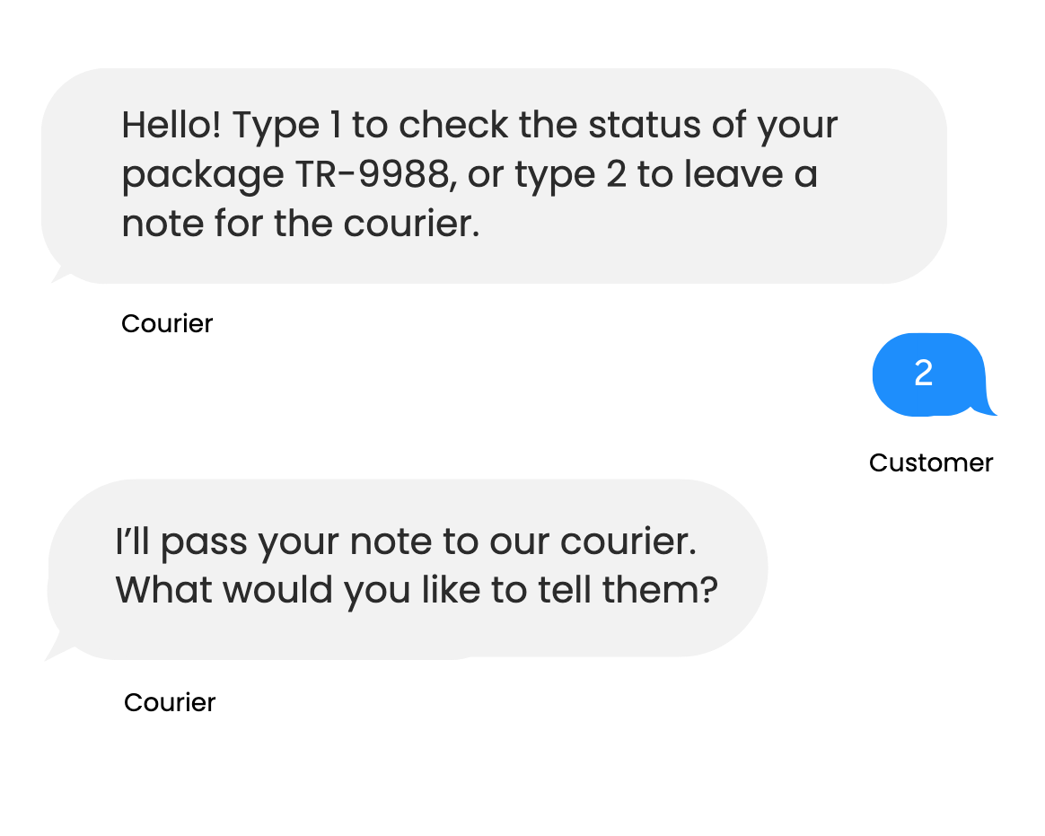 Chat courier conversation